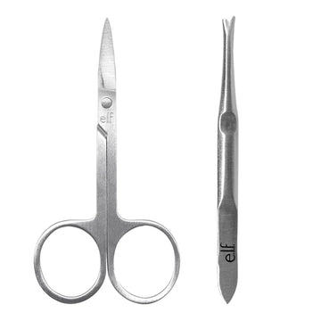 E.L.F. On Point Brow Kit, Duo Of Pro-Quality Eyebrow Scissors & Tweezers For Shaping Eyebrows, Great For Precise Shaping, Vegan & Cruelty-Free