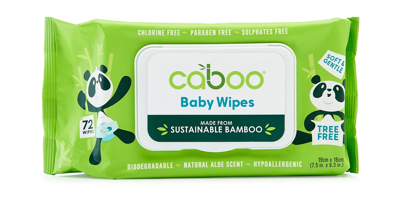 Caboo Tree Free Bamboo Baby Wipes, Eco Friendly Naturally Derived For Sensitive Skin, Resealable Peel Tab Travel, 72 Count