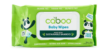 Caboo Tree Free Bamboo Baby Wipes, Eco Friendly Naturally Derived For Sensitive Skin, Resealable Peel Tab Travel, 72 Count