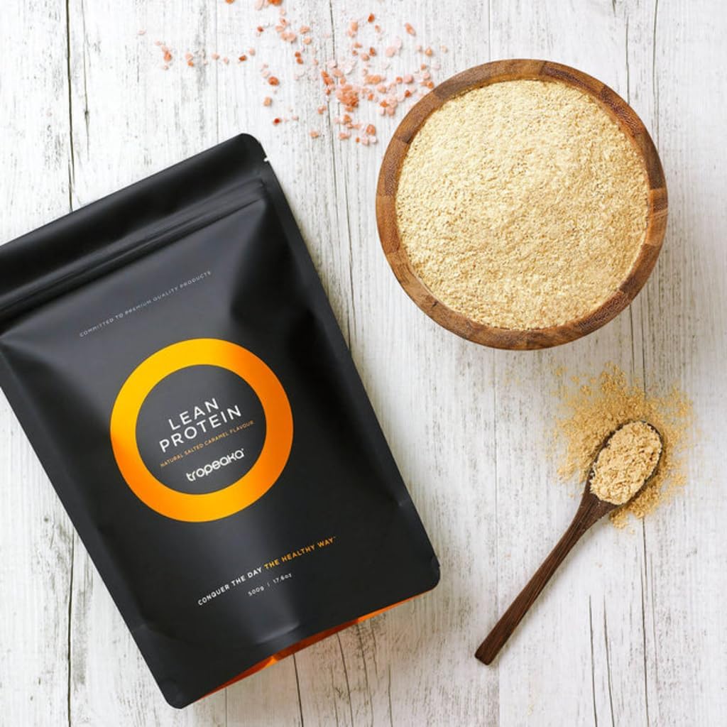 Tropeaka Plant Based Lean Protein Powder For Smoothies & Shakes - Salted Caramel - Vegan Protein For Men & Women, Gluten Free, Dairy Free, Non-Gmo, 17.6Oz (20 Servings)