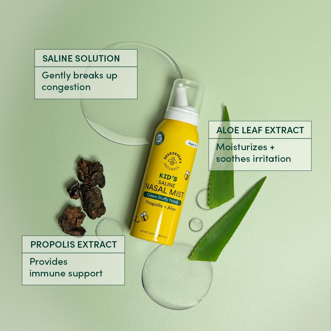 Beekeeper'S Naturals Propolis Nasal Rinse Spray Max, Relief For Adults W/Eucalyptus, Oregano & Saline, Clears Nasal Congestion, Moisturizes Sinus Canal, & Decongest Sinus Cavities, 1 Fl Oz : Health & Household