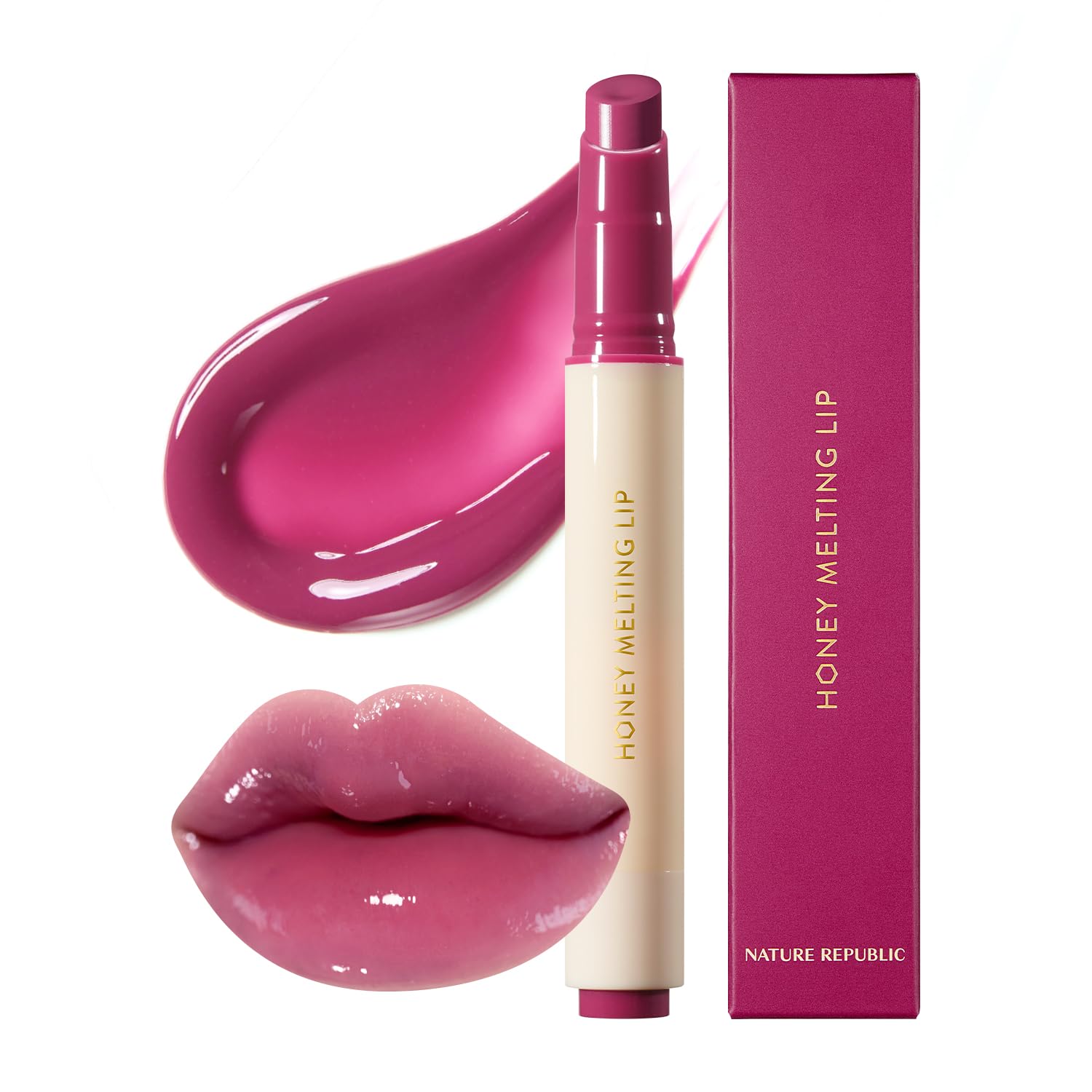 Nature Republic Honey Melting Lip (09 Grape) Soft Lip Stick, Korean Lip, Lip Gloss, Glow Lip, Glossy, Lip Balm, Lip Crayon, Jelly Gloss, Lip Pen, Tint, Valentines Day Gifts, Korean Make Up