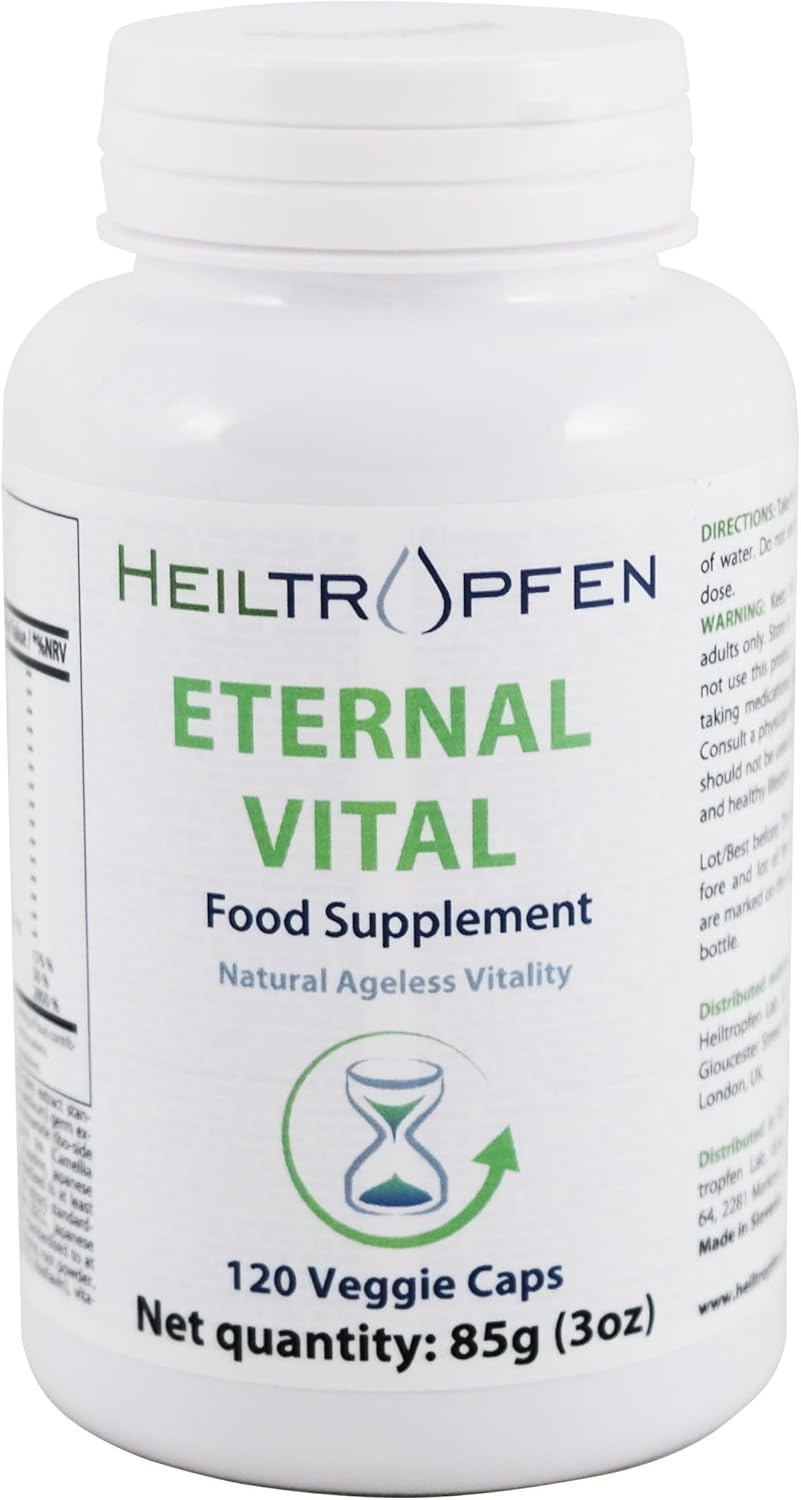 Eternal Vital - Natural Ageless Vitality | 12-Compound Complex | 120 Veggie Capsules | Dietary Supplement