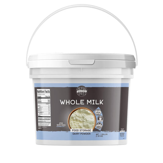 Birch & Meadow Powder Storage Staples Bundle, Whole Milk Powder, Granulated Honey, Yogurt Powder, 1 Gallon Buckets, Pantry Staples