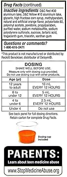 Major Cough Dm Dextromethorphan Polistirex Extended-Release Day Or Night 12 Hour Cough Relief & Suppressant - Orange Flavor - 3 Fl Oz (Delsym) : Health & Household