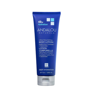 Andalou Naturals Body Lotion, Deep Hydration Lotion For Dry Skin, Ultra-Nourishing Skin Care With Hyaluronic Acid & Ceramides, Body Cream For Softer, More Supple & Glowing Skin, 8 Fl Oz