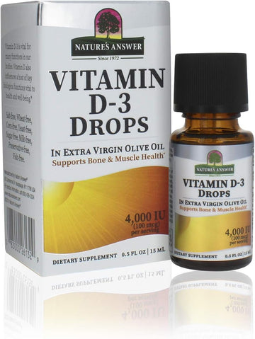 Natures Answer Platinum Vitamin D3 4000 IU Supplement Liq Drop, 0.5  - 2 per case. | Immune Booster | Promotes Muscle & Bone Health