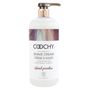 Coochy Intimate Shaving Cream | Shave Conditioner & Moisturizer For Face & Body | Ideal For Sensitive Skin Care, Anti-Bump | Island Paradise, 32 Oz