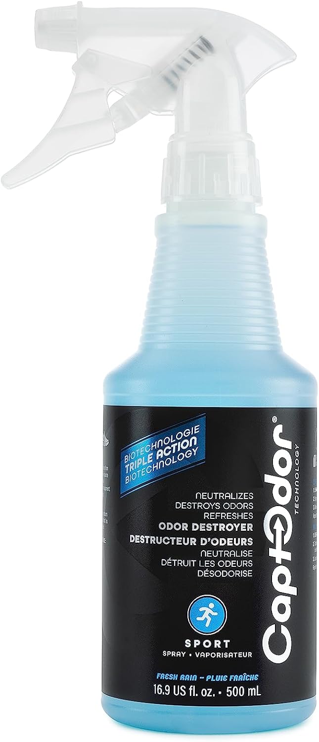 Sports Odor Destroyer Spray (1 x Bottle of 16.9oz / 500 ml), Sports Gear Odor Eliminator & Deodorizer Spray, Neutralizer & Refresher Spray For Protective Equipment, Sportswear & Outdoor Gear