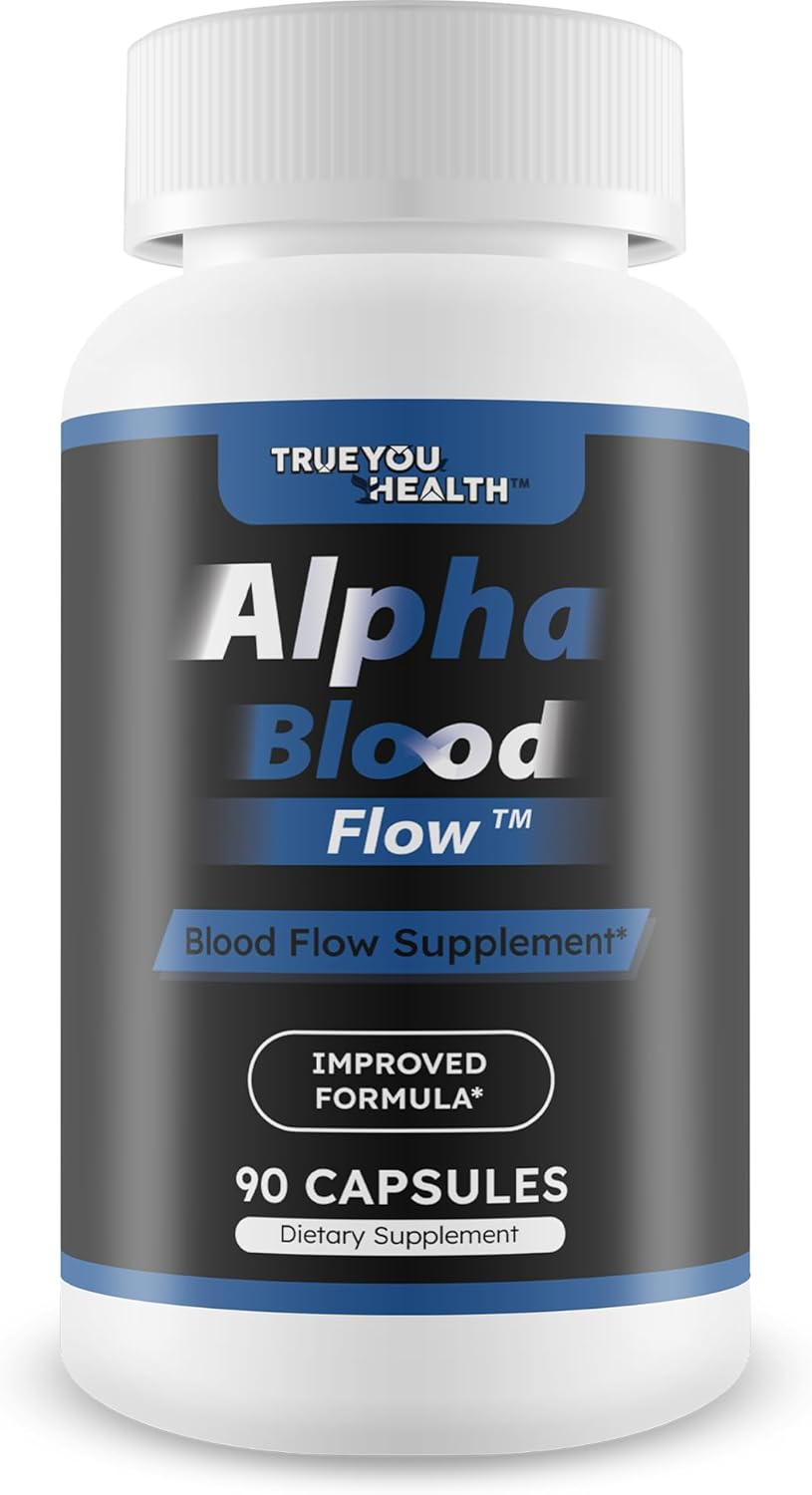 Alpha Blood Flow - Improved Formula - Our Best Alpha Boost Male Blood Circulation Supplements For Men - Circulatory Supplements Best Blood Flow Vasodilator Nitric Oxide Blood Flow Supplements For Men