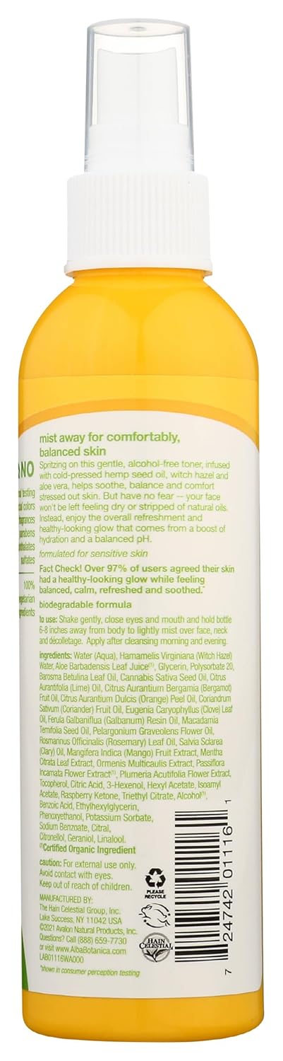 Alba Botanica Hemp Balancing Toner, 6 Oz