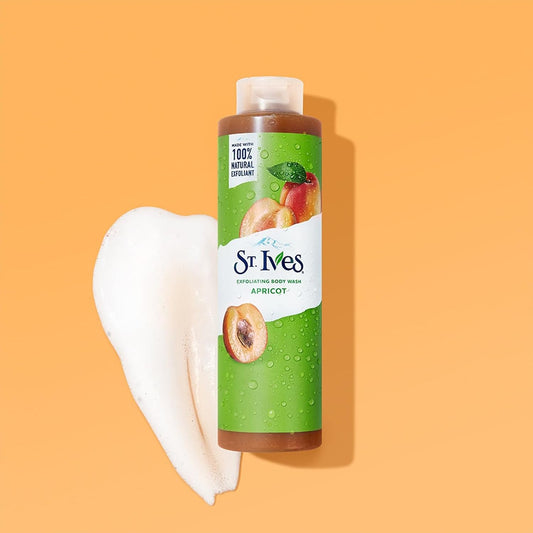 St. Ives Exfoliating Apricot Body Wash/Shower Gel For Women| 100% Natural Extracts | Cruelty Free | Paraben Free |473Ml, White