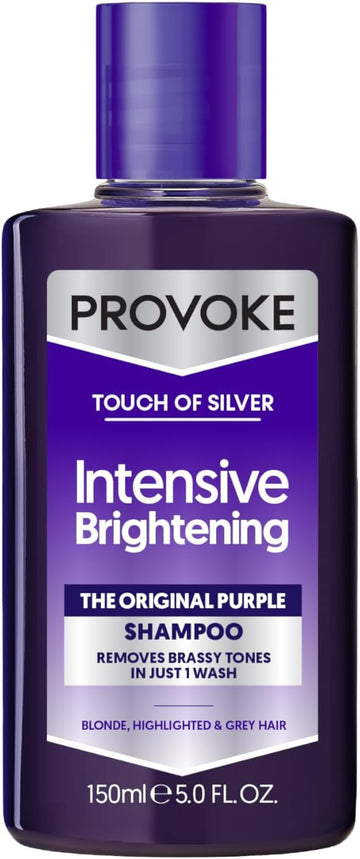 Provoke Touch Of Silver Brightening Purple Shampoo 200 Ml, Neutralises Yellow And Orange Tones, Formulated With Violet And Blue Pigments