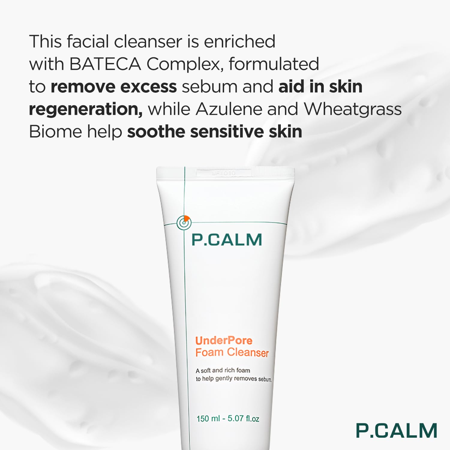 P.Calm Underpore Facial Foaming Cleanser 250 Ml | Vegan Deep Pore Cleansing Facial Wash For Sensitive Skin | Korean Skincare