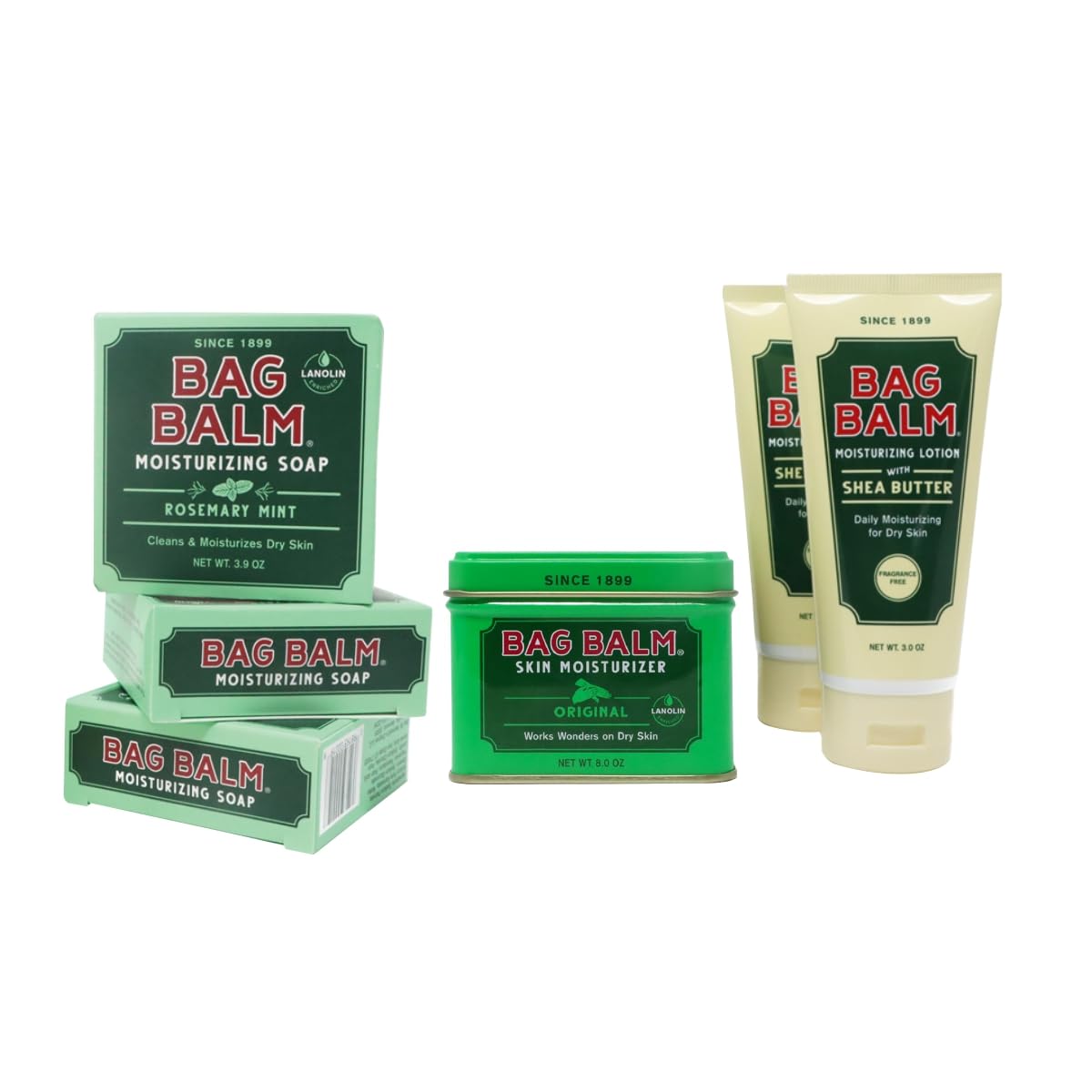 Vermont'S Original Bag Balm Starter Kit With Moisturizing Lotion, Moisturizing Soap And Original Formula Balm