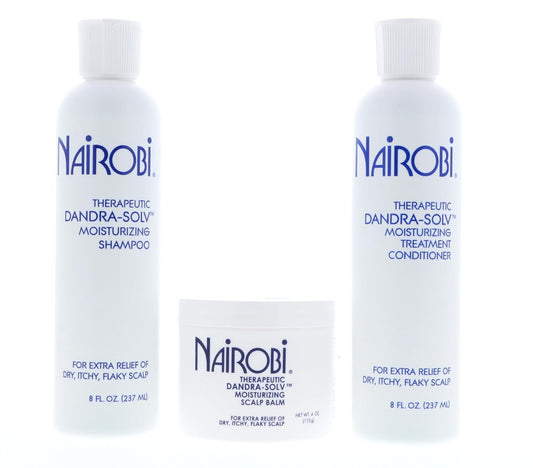 Nairobi Dandra-Solv Moisturizing Shampoo & Conditioner 8Oz & Scalp Balm "Set"