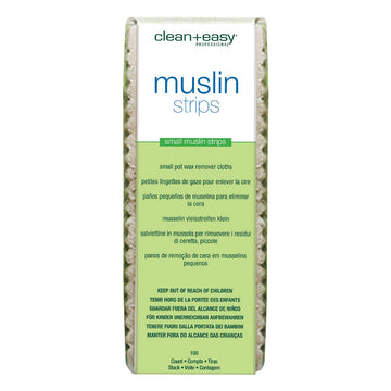 Clean + Easy Small Muslin Wax Strips – Pre-Cut Facial Waxing Strips For Upper Lip, Eyebrows, Chin & Small Areas, 100 Count