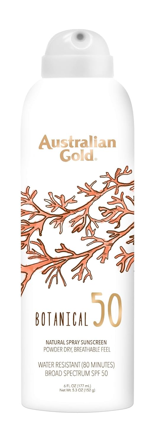 Australian Gold Botanical SPF 50 Natural Sunscreen Spray, Broad Spectrum Sunblock, Formulated with Antioxidants-Rich and Natural Native-Australian Ingredients, Citrus Oasis Fragrance, 6 Fl Oz