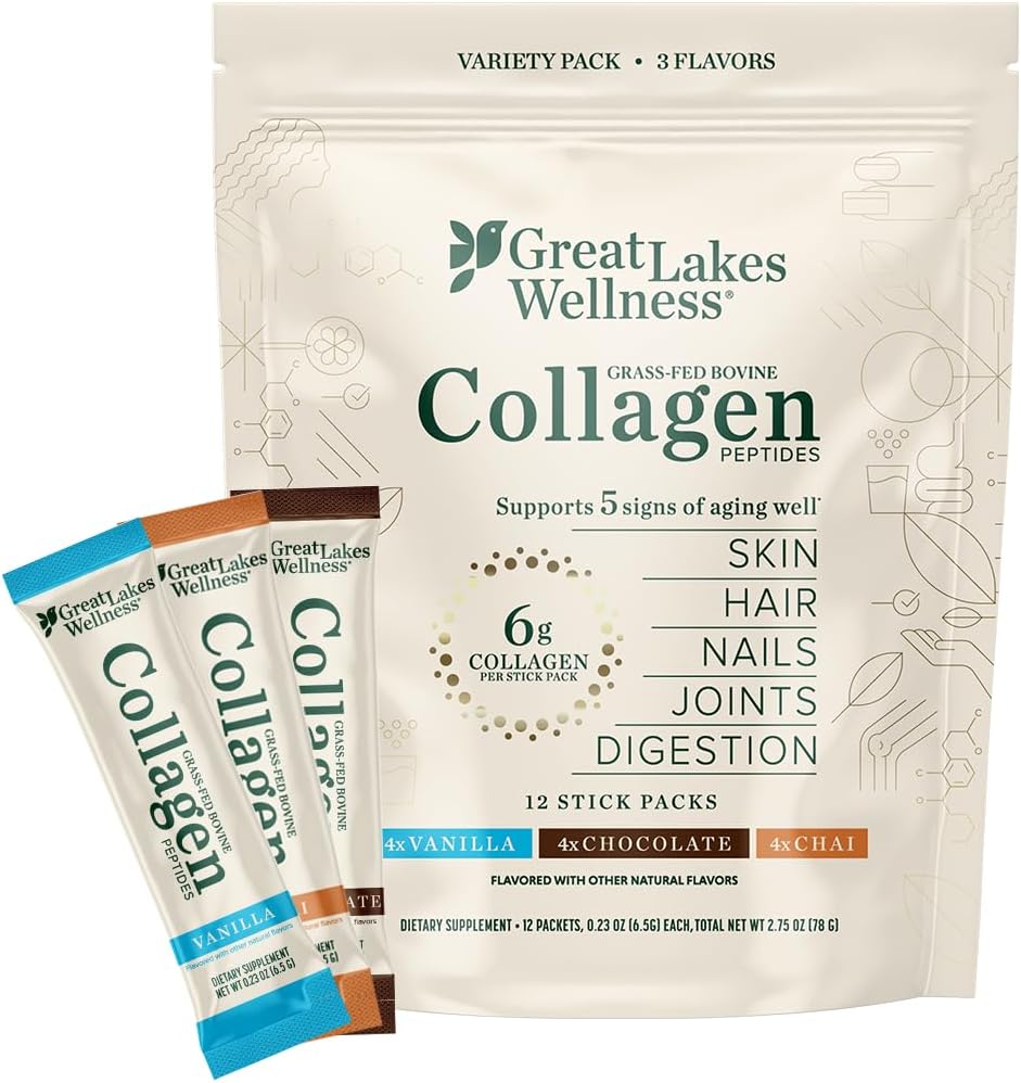 Great Lakes Wellness Movement Boost Advanced Collagen Peptides Powder With Msm, Hyaluronic Acid, Vitamin C - Joint Mobility & Comfort - Caramel Flavored - Non-Gmo, Keto, Kosher - 8 Oz