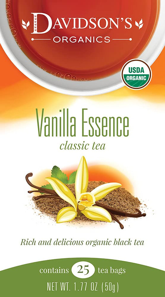 Davidson'S Organics, Vanilla Essence, 25-Count Tea Bags, Pack Of 6