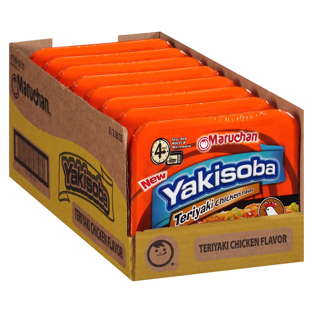 Maruchan Yakisoba Teriyaki Chicken, Japanese Instant Ramen Noodles, 3.98 Oz, 8 Count