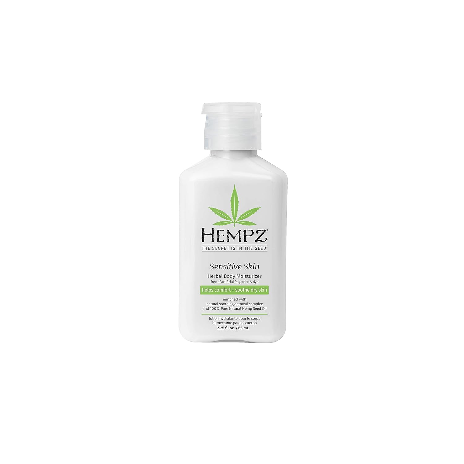 Hempz Sensitive Skin Herbal Body Moisturizer with Oatmeal, Shea Butter for Women and Men,2.25 oz. -Premium,Soothing Body Lotion with Hemp/ Cocoa /Mango Seed for Dry Skin -Skin Care Products