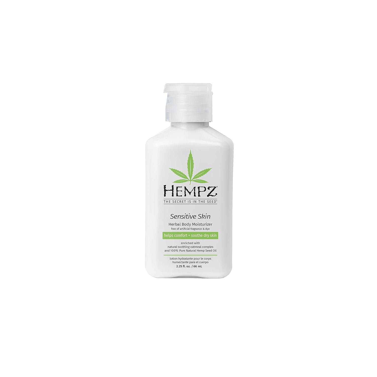 Hempz Sensitive Skin Herbal Body Moisturizer With Oatmeal, Shea Butter For Women And Men,2.25 Oz. -Premium,Soothing Body Lotion With Hemp/ Cocoa /Mango Seed For Dry Skin -Skin Care Products