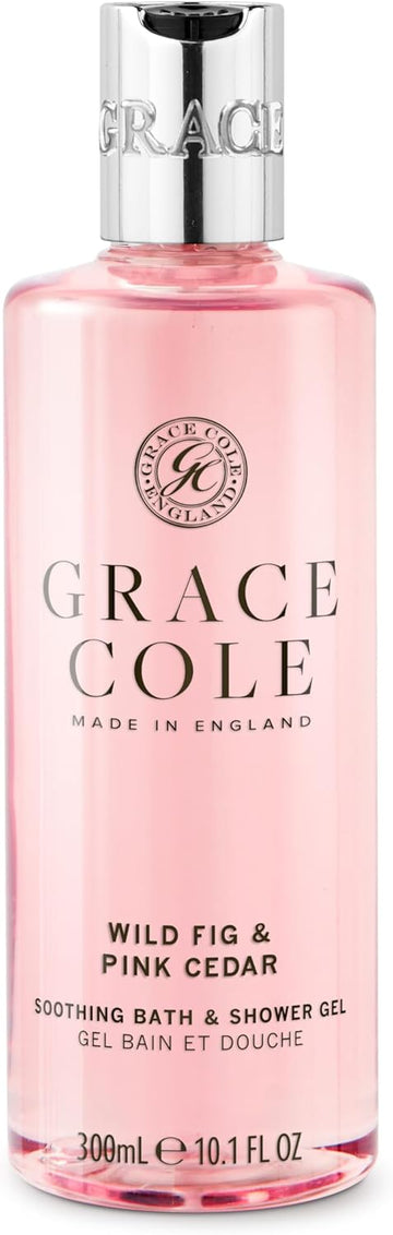 Grace Cole Bath & Shower Gel Wild Fig & Pink Cedar Fragrance 300Ml - Essential Oils - Vegan Friendly & Cruelty Free Shower Gel, No Sls Or Parabens - Made In England