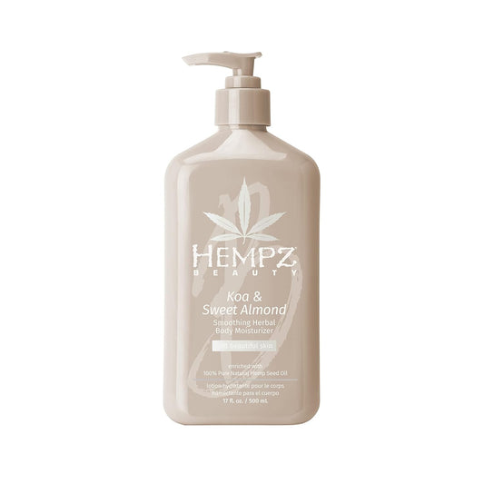 Hempz Smoothing Herbal, Koa & Sweet Almond Body Moisturizer, 17 Fl Oz (Pack Of 1), Pink 17 Ounce