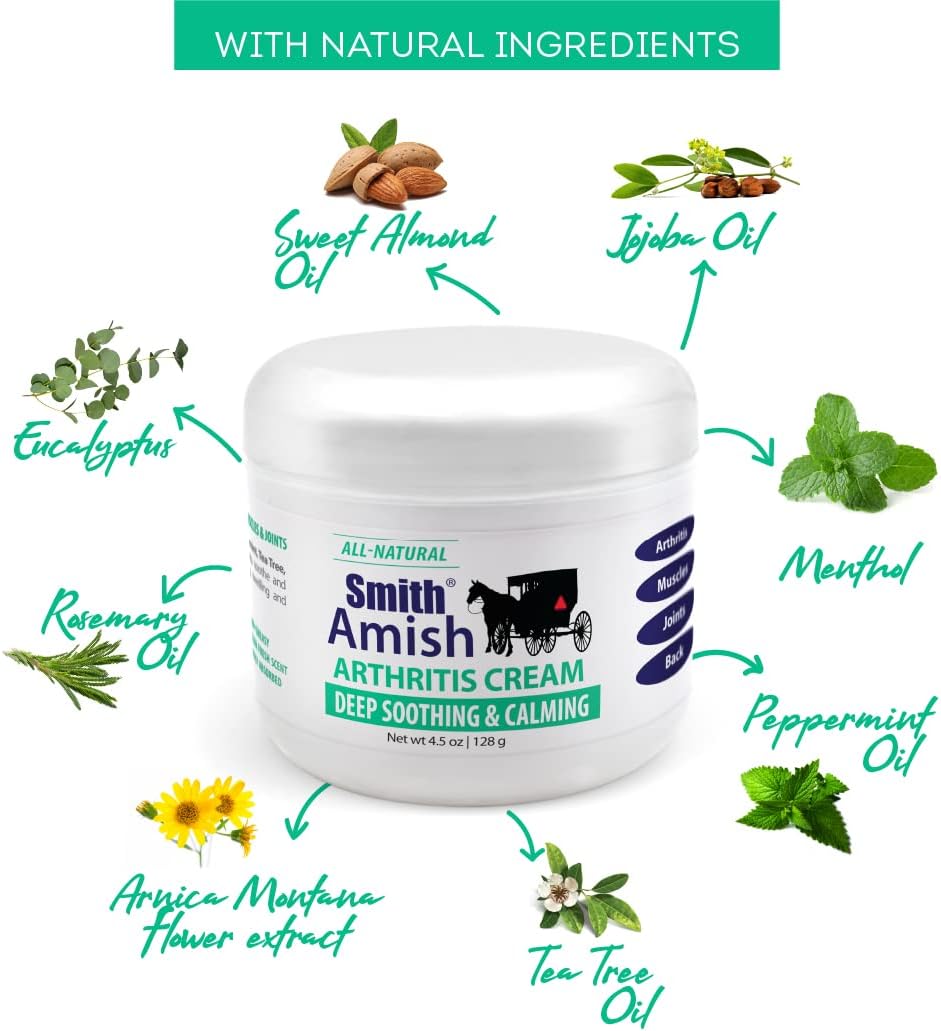 Smith Amish Arthritis Cream. Soothing and Cooling. 4.5 oz jar : Health & Household