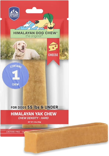 Himalayan Dog Chew Original Yak Cheese Dog Chew, 1 Large Stick, 3.3 Oz, Gluten Free, Healthy Dog Treats, Grain & Lactose Free 100% Natural, Long Lasting Dog Chews For Dogs Under 55 Lbs