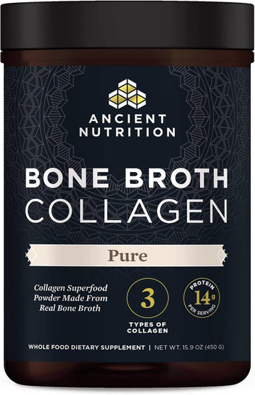 Ancient Nutrition Collagen Powder, Bone Broth Collagen, Chocolate, Hydrolyzed Multi Collagen Peptides, Supports Skin And Nails, Joint Supplement, 30 Servings, 18.6Oz