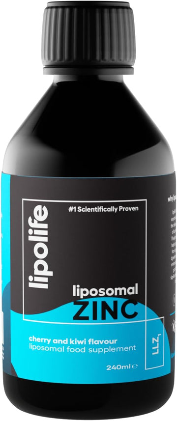Lipolife Liposomal Liquid Zinc Supplement For Optimal Immune Support Llz1. Delicious Cherry And Kiwi Flavour, Vegan, Gluten Free, Sugar Free. 48 Servings