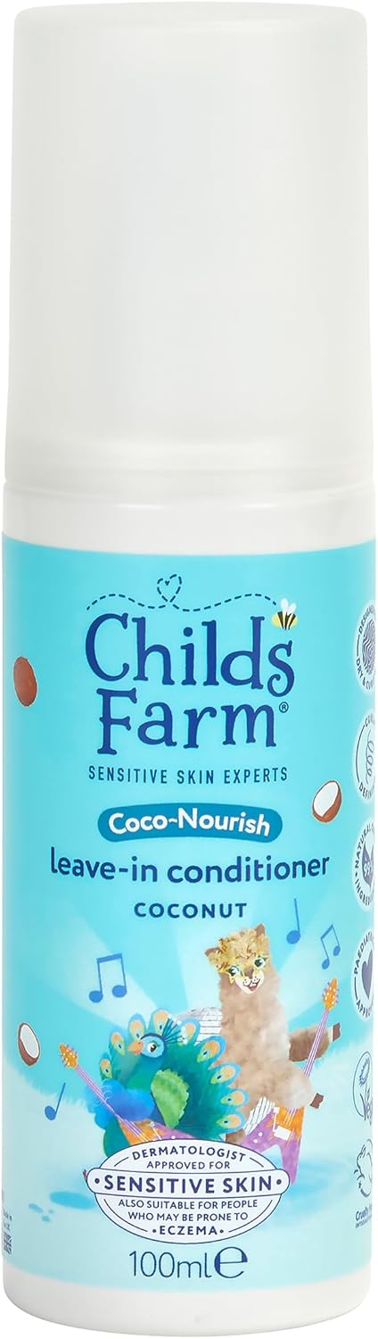 Childs Farm Coco-Nourish Leave-In Conditioner Hair Spray, Define Curls, Smooth, Styling Protector, Coconut, Kids, 100Ml (Pack Of 2)