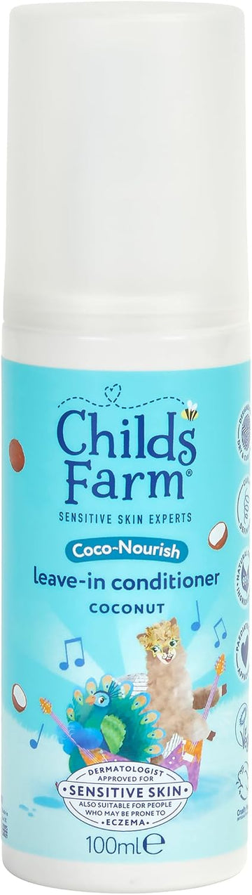 Childs Farm Coco-Nourish Leave-In Conditioner Hair Spray, Define Curls, Smooth, Styling Protector, Coconut, Kids, 100Ml (Pack Of 2)