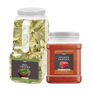 Birch & Meadow Whole Bay Leaves And Smoked Paprika Bundle, Various Sizes, Flavorful Seasonings, Savory Taste