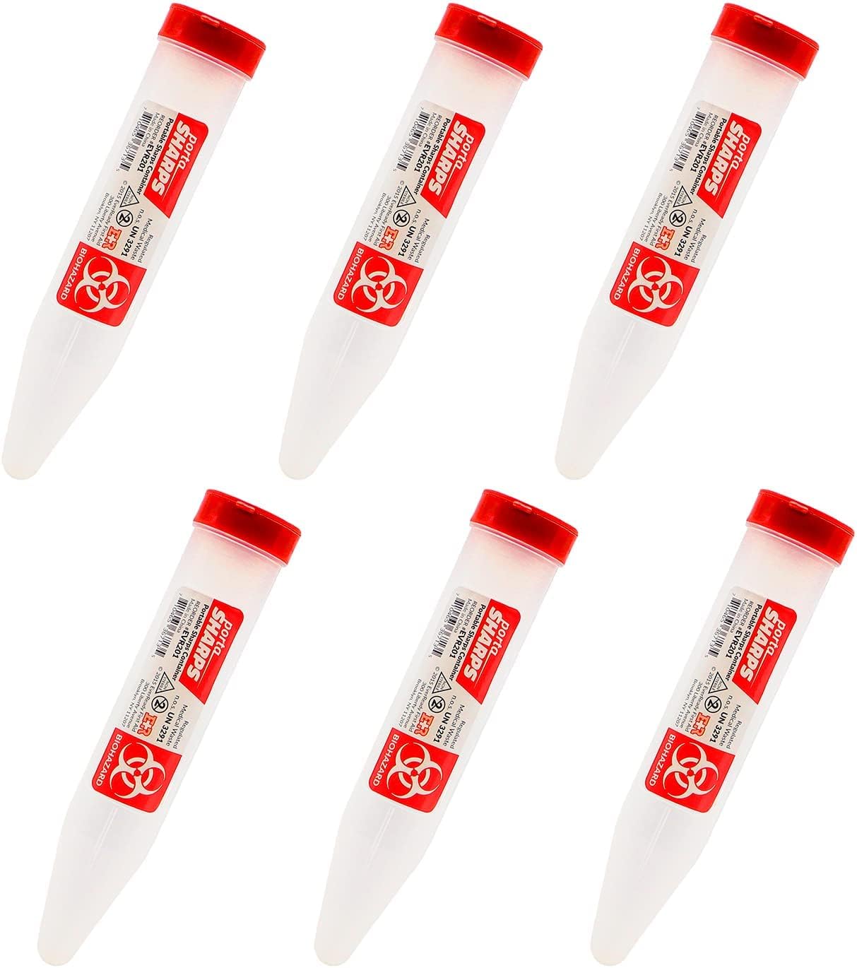 Ever Ready First Aid Porta Sharps Transportable Sharps Container With Locking Mechanism - 6 Count