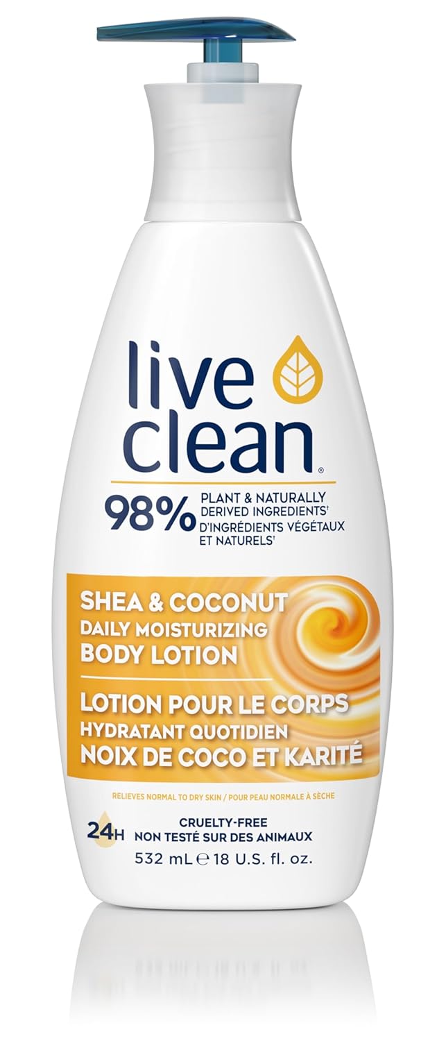 Live Clean Moisturizing Shea And Coconut Body Lotion, 18 Fl Oz