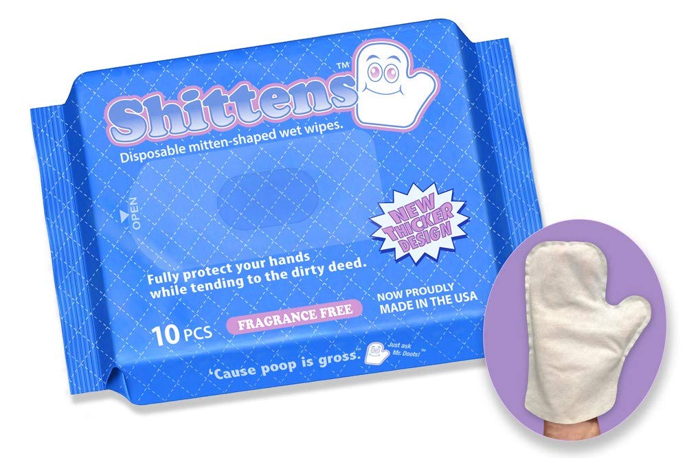 Disposable Mitten-Shaped Wet Wipes, 10 Count…