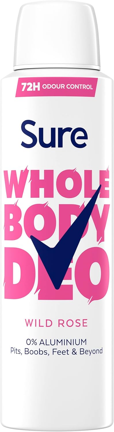 Sure Wild Rose Whole Body Deodorant Women'S Deodorant Spray With A Fresh & Floral Fragrance For 72 Hour Odour Control 150 Ml (Pack Of 2)