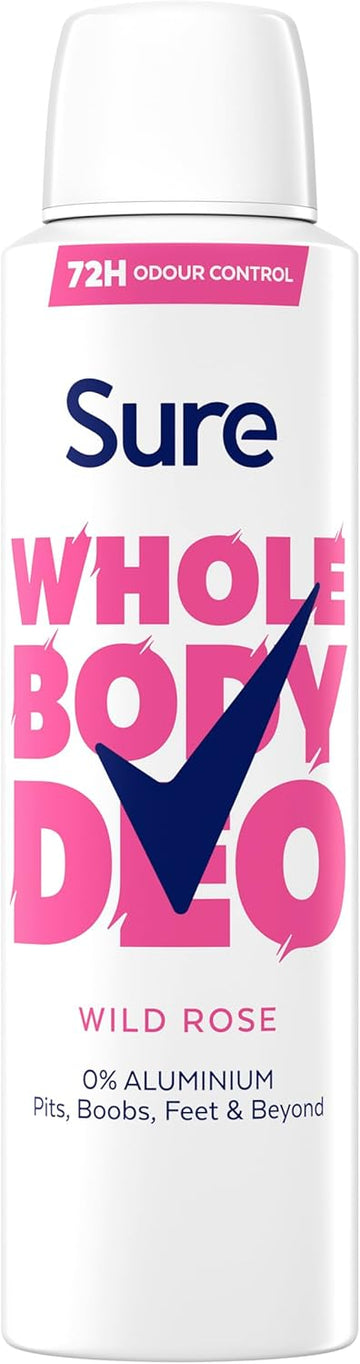 Sure Wild Rose Whole Body Deodorant Women'S Deodorant Spray With A Fresh & Floral Fragrance For 72 Hour Odour Control 150 Ml (Pack Of 2)