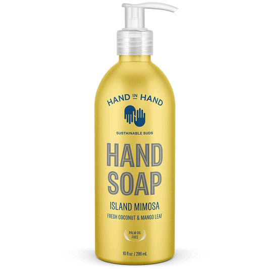 Hand In Hand Nourishing Liquid Hand Soap, 10 Fl Oz, Fresh Coconut & Mango Leaf, Island Mimosa Scent, 4 Pack