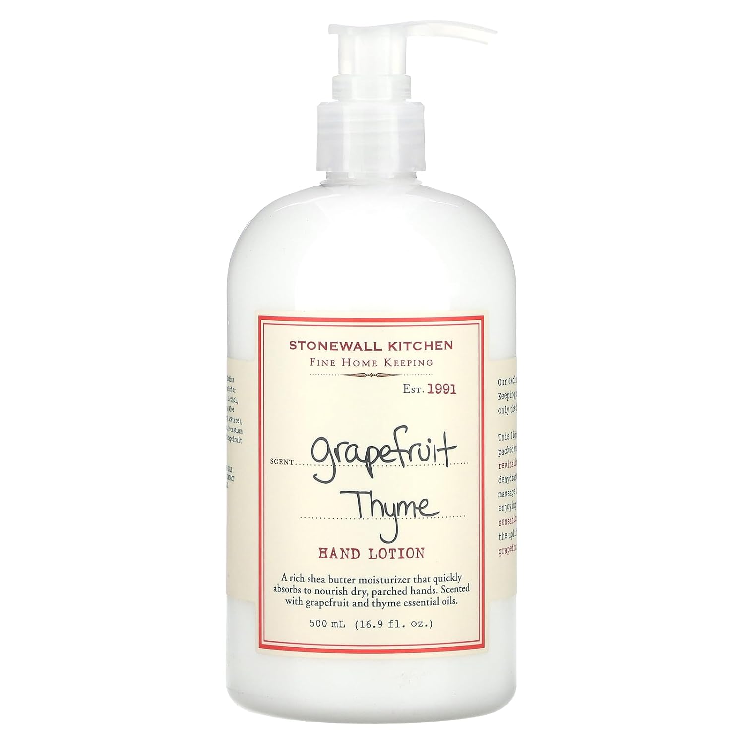 Stonewall Kitchen Grapefruit Thyme Hand Lotion, 16.9 Ounce Bottle