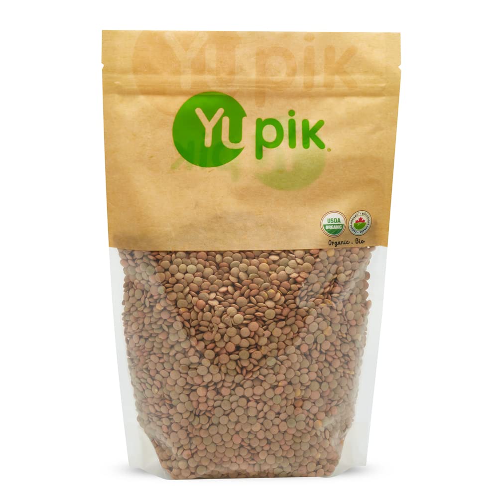 Yupik Organic Green Lentils, 2.2 lb, Non-GMO, Vegan, Gluten-Free, Pack of 1