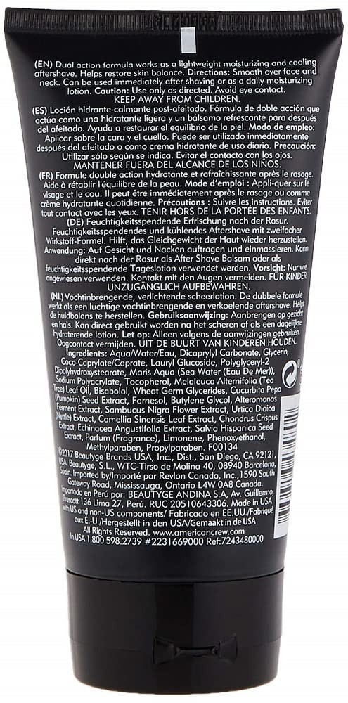 American Crew After Shave Lotion For Men, Cooling Dual Action Lotion, 5.1 Fl Oz