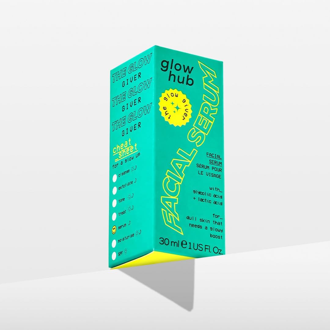 Glow Hub The Glow Giver Facial Serum with Glycolic Acid and Lactic Acid for Normal to Uneven Textured Skin 30ml : Amazon.co.uk: Beauty