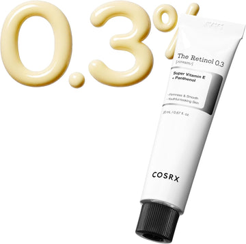 Cosrx The Retinol 0.3 Cream, Anti-Aging Face Cream With Highly Concentrated Retinol For Fine Lines, Wrinkle Reduction, Skin Renewal, Firming And Brightening, Safe For Eye And Neck Korean Skincare 20Ml