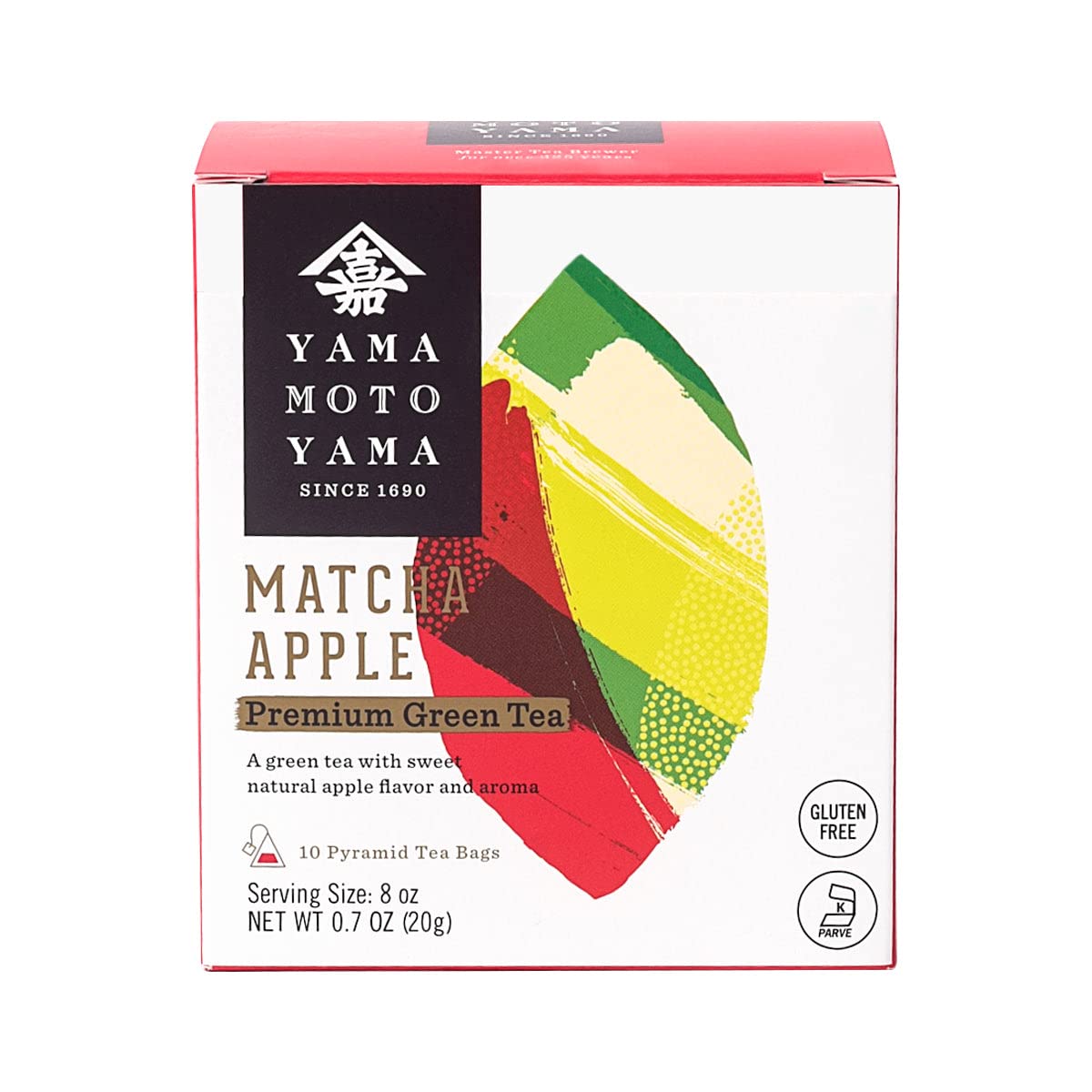 Yamamotoyama Matcha Apple Pyramid Green Tea Bag, 10 Ct