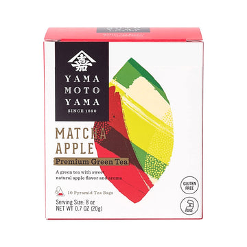 Yamamotoyama Matcha Apple Pyramid Green Tea Bag, 10 Ct