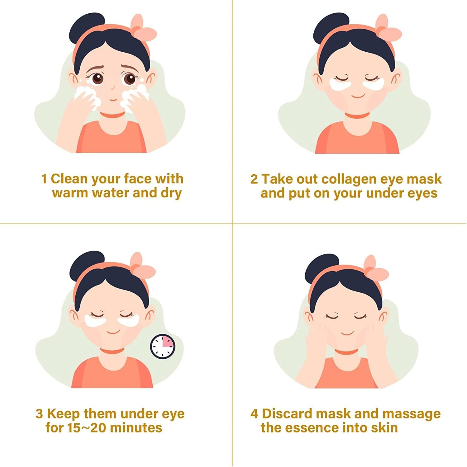 30 x Premium Crystal Collagen Gold Powder Eye Masks Face Pad Anti Ageing Wrinkle HQ Masks : Amazon.co.uk: Beauty